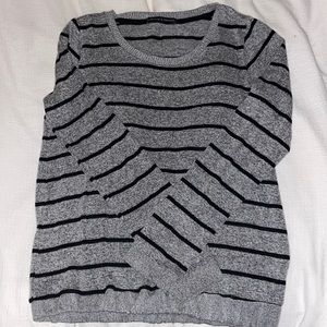 Grey and black stripe thin sweater